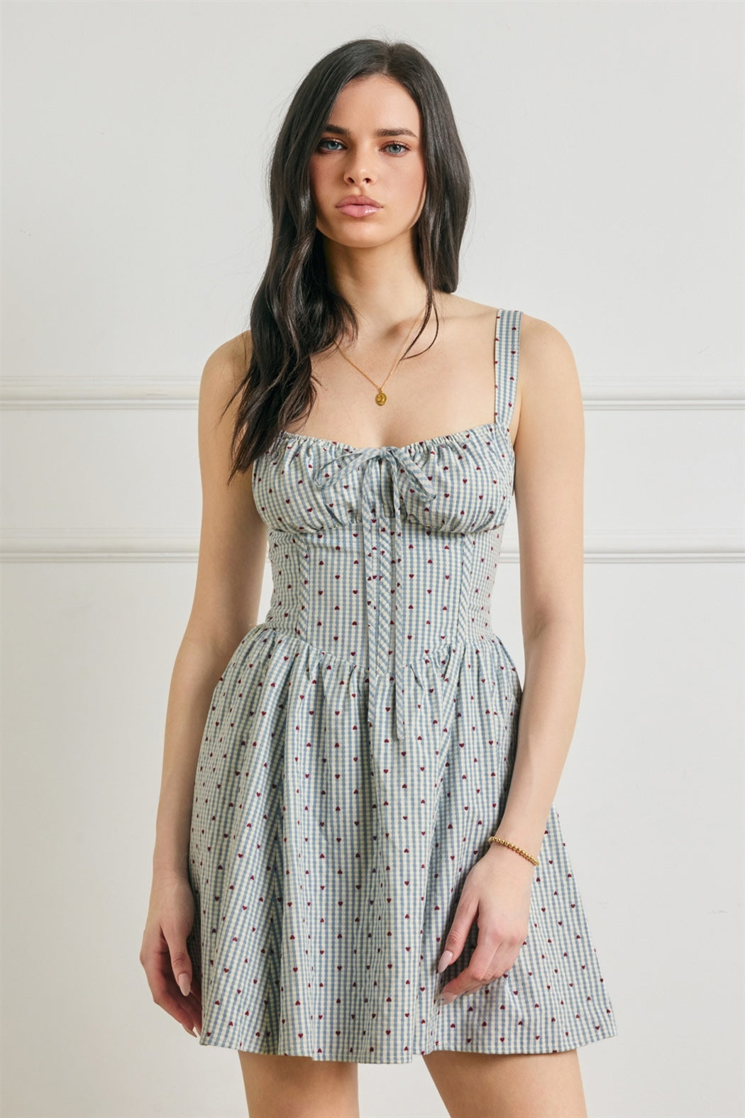 Dress FORUM - Darling Picnic Corset Sweetheart Mini Dress