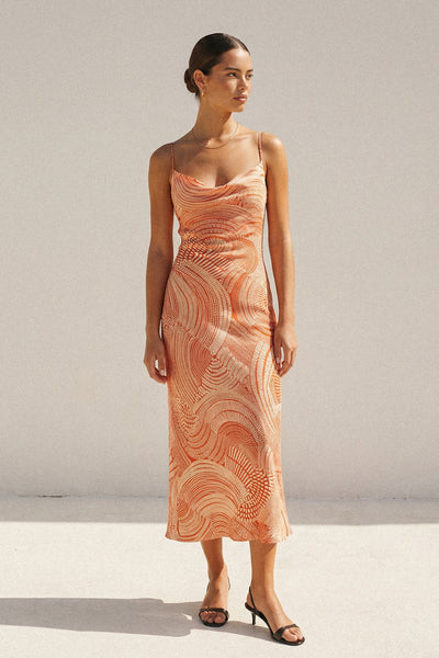 dress forum midi dress Dress FORUM - Sunset Red Midi Dress