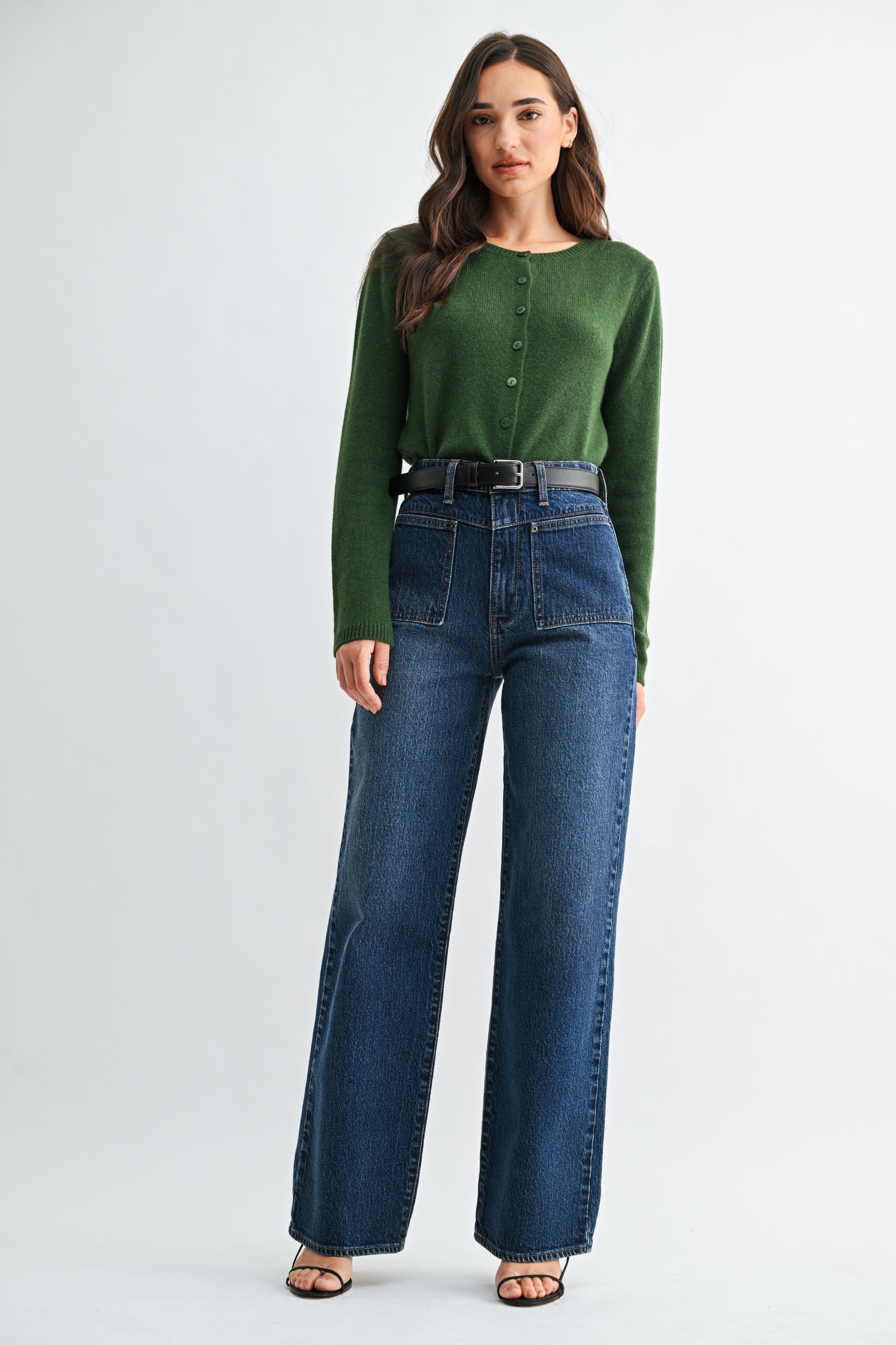 JUST BLACK DENIM - Square Patch Pocket Straight