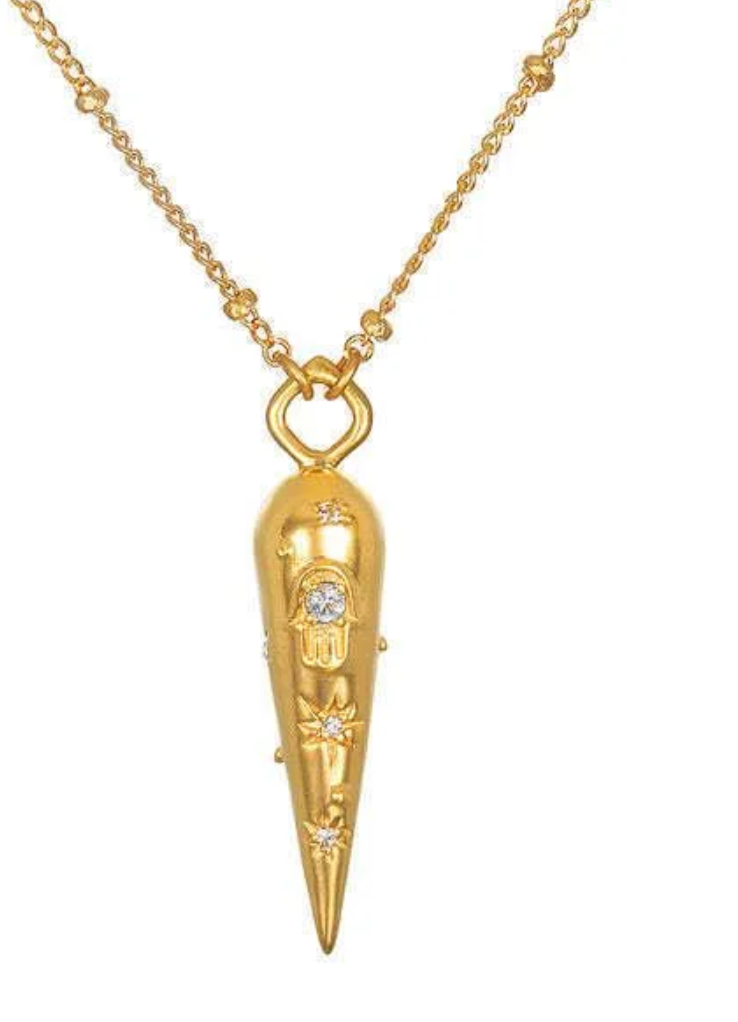 HoopLa - Cornicello horn 14K Steel -evil eye-Charm Necklace