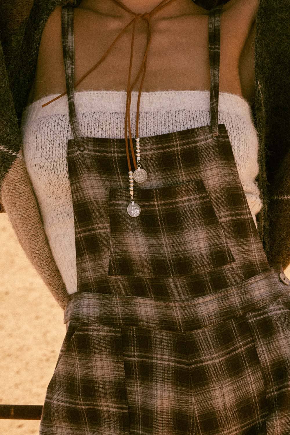 Promesa USA - Plaid Flannel Wide-Leg Overall Jumpsuit