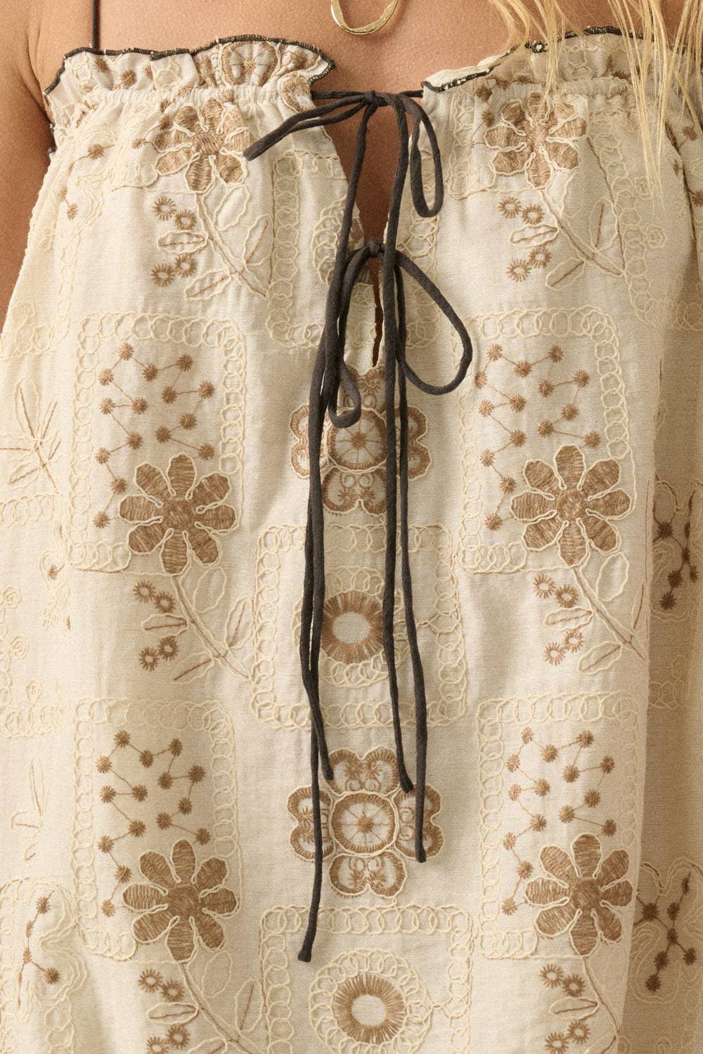 Promesa USA - Embroidered Babydoll Mini Dress