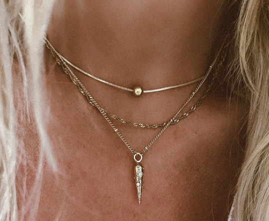 HoopLa - Cornicello horn 14K Steel -evil eye-Charm Necklace