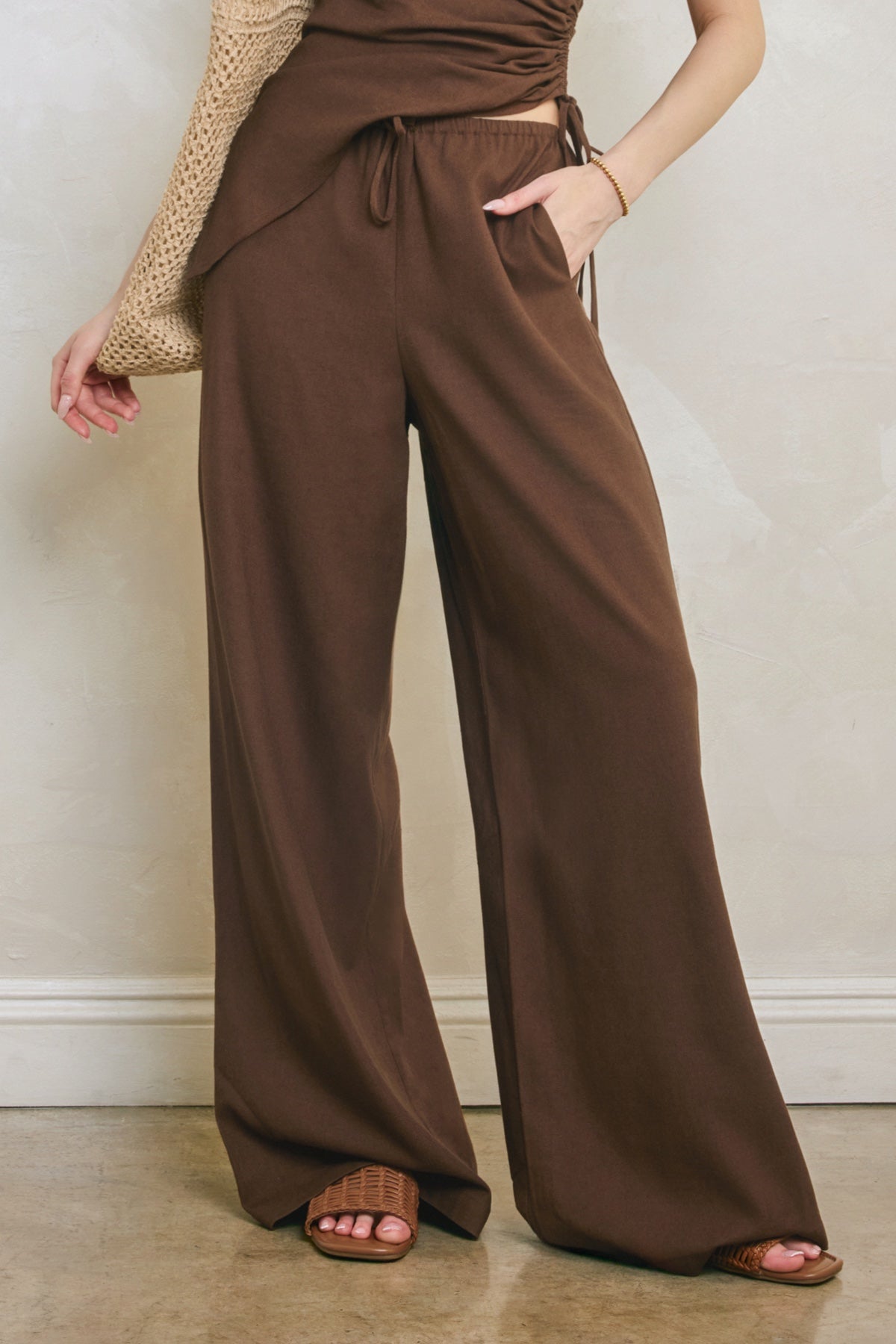 Dress Forum - Heaven Sent Pull On Drawstring Pants in Brown