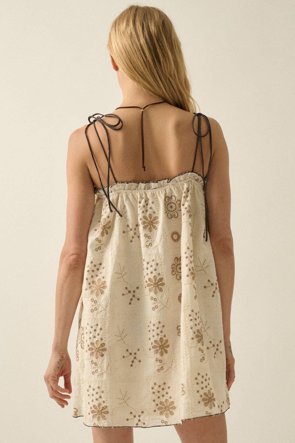 Promesa USA - Embroidered Babydoll Mini Dress