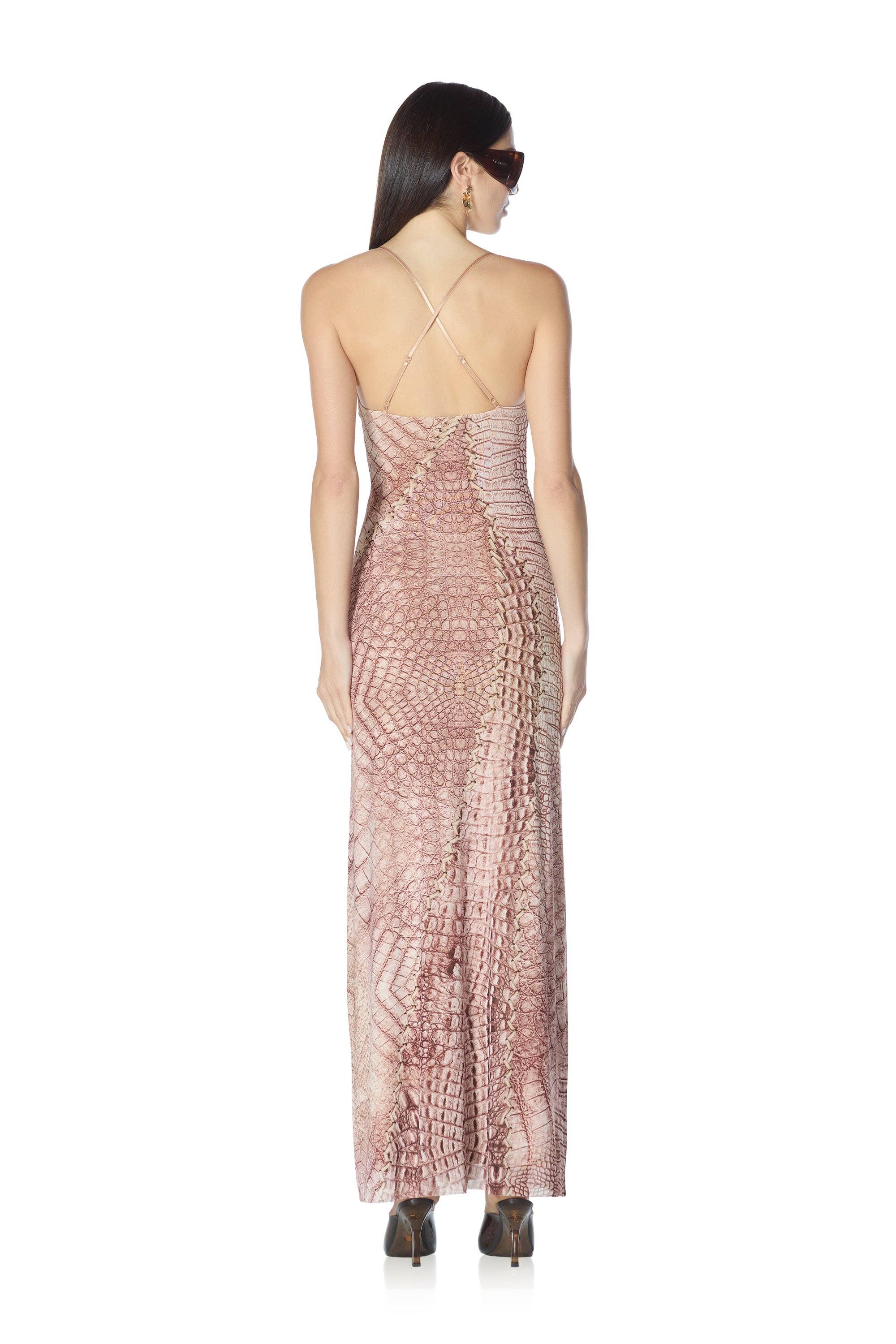 AFRM - Romy Dress - Cappuccino Croc