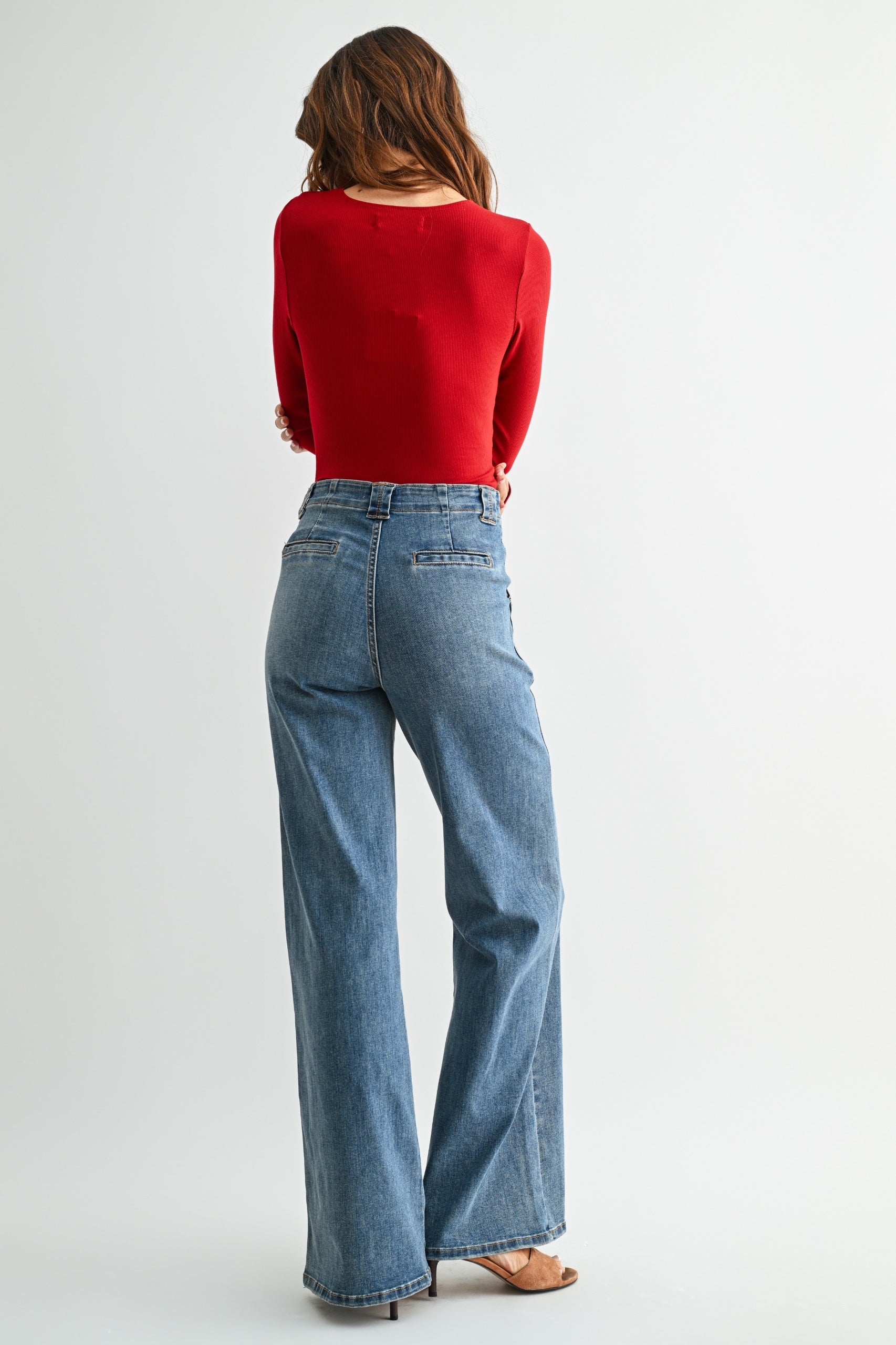 JUST BLACK DENIM - PATCH POCKET WIDE LEG