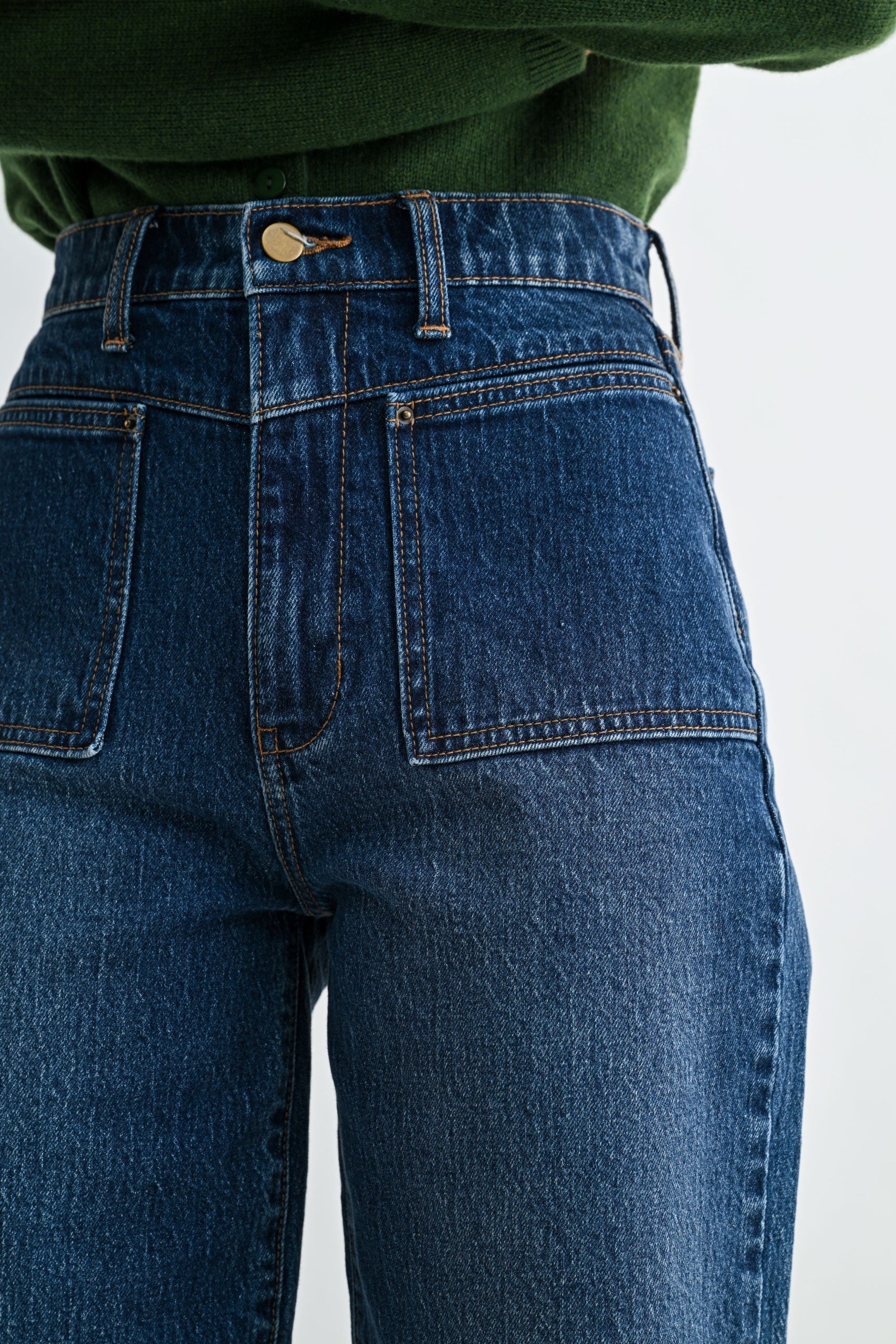 JUST BLACK DENIM - Square Patch Pocket Straight