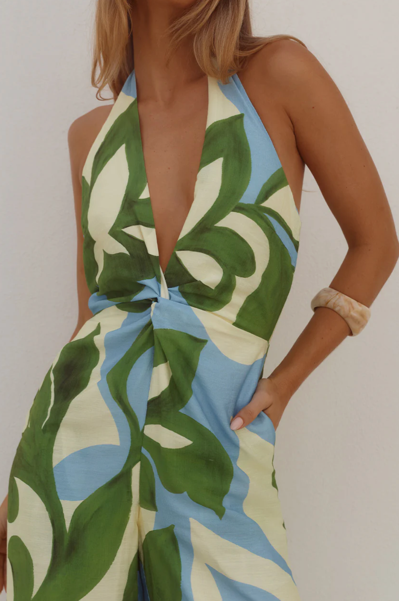 SEVEN WONDERS  - ARLETTE HALTER JUMPSUIT *AMOREE BLUE*