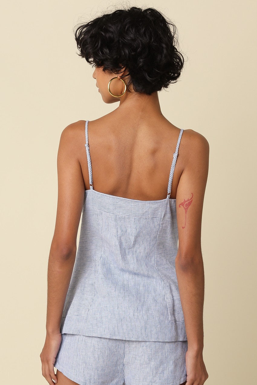 Olivaceous - Vera Linen Button Front Top