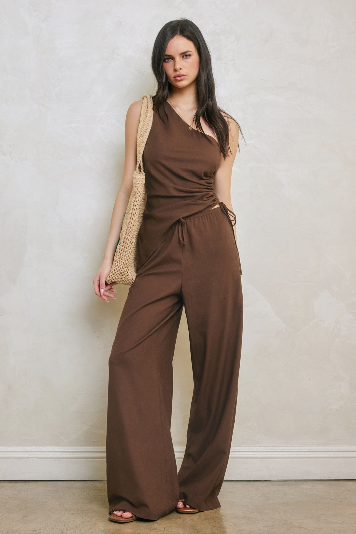 Dress Forum - Heaven Sent Pull On Drawstring Pants in Brown