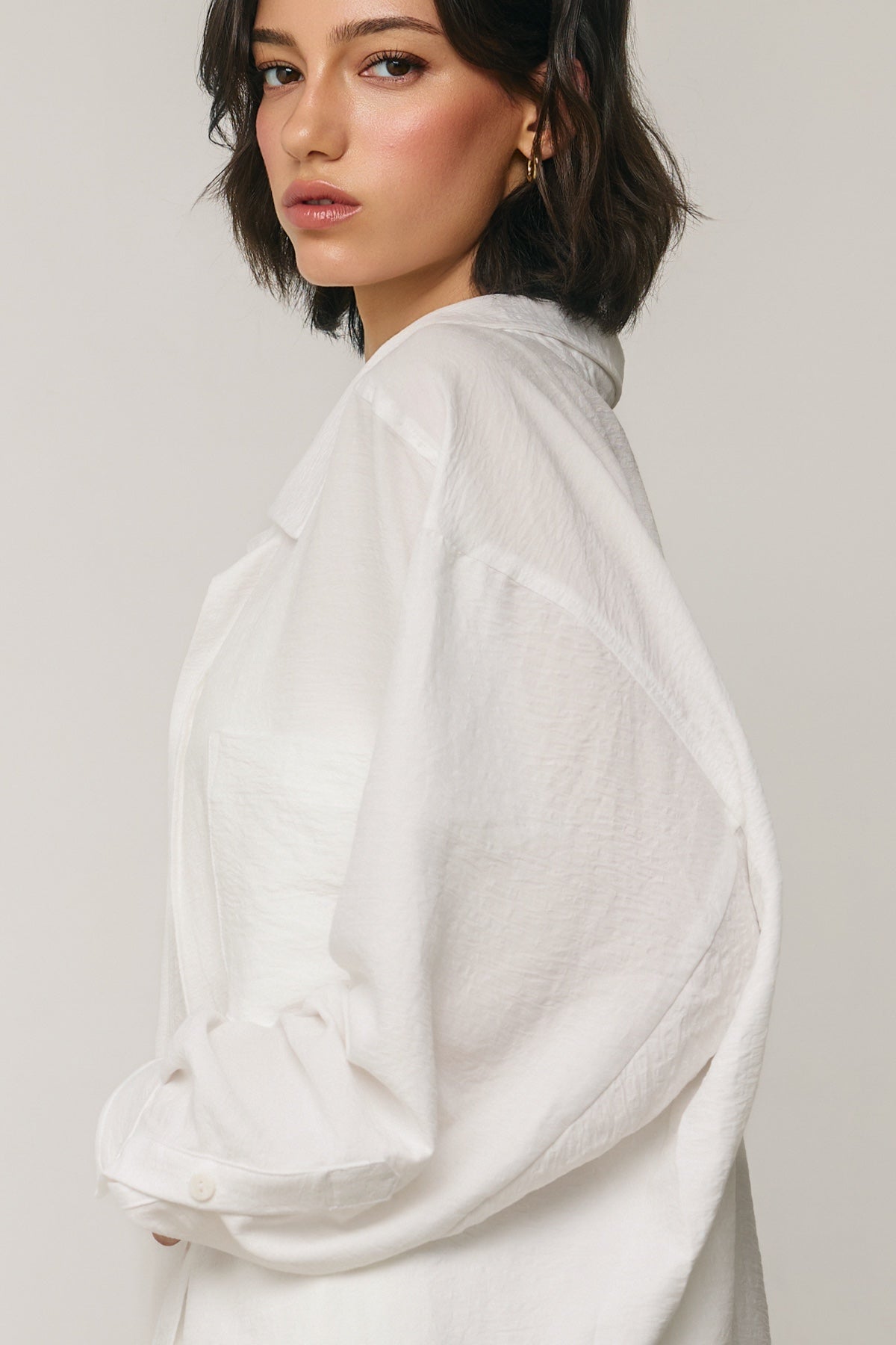 Dress Forum - Textured Cotton Blend Oversized Shirt