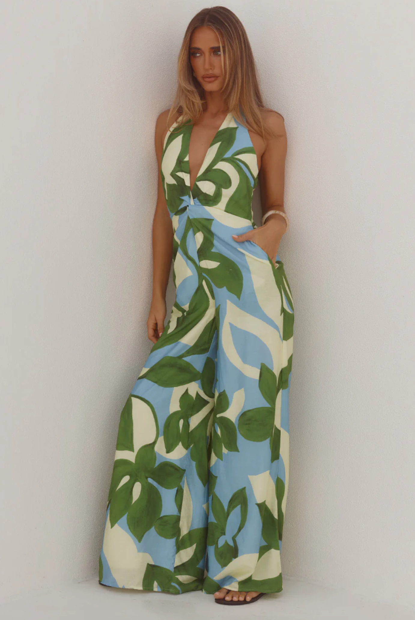 SEVEN WONDERS  - ARLETTE HALTER JUMPSUIT *AMOREE BLUE*