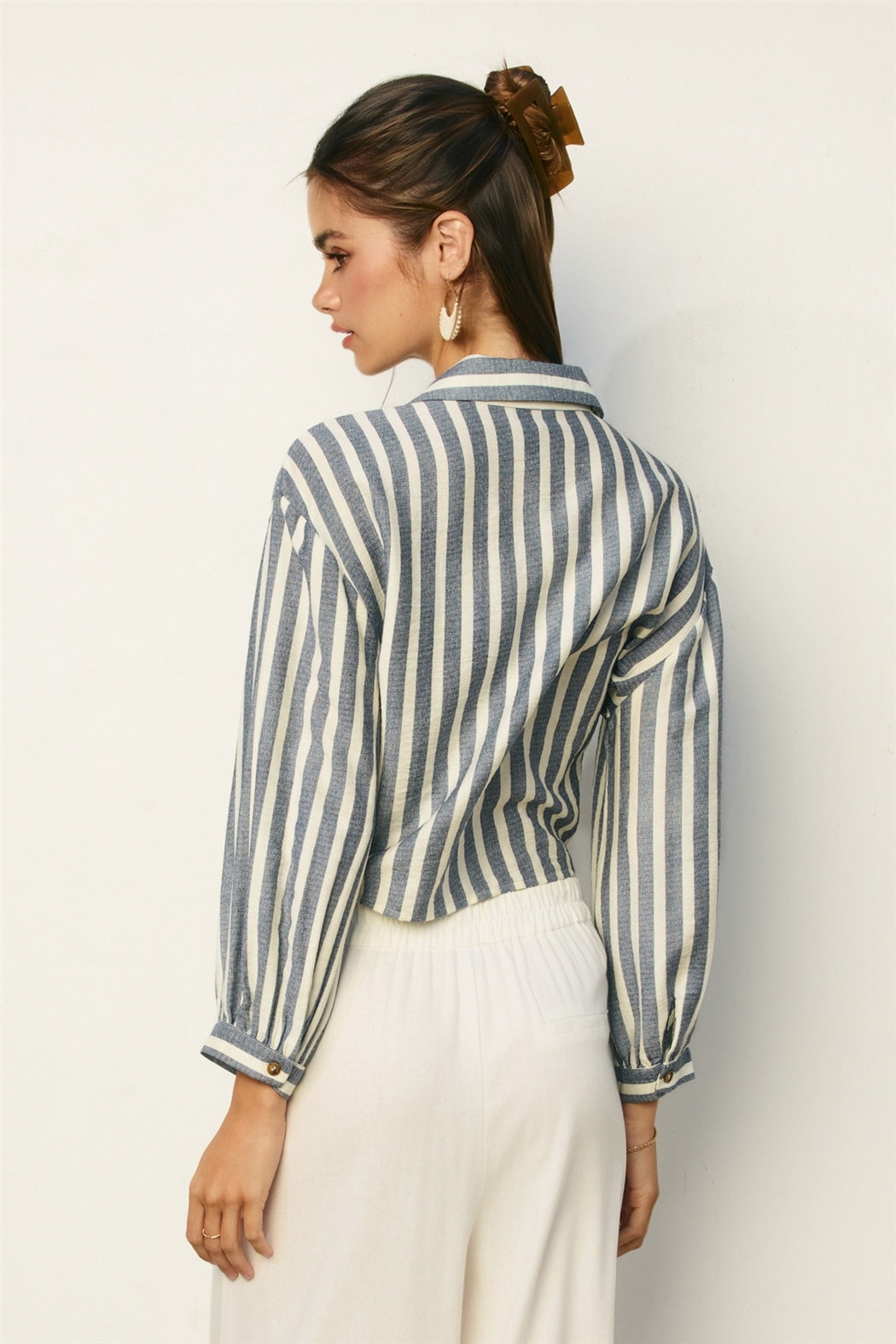 Dress Forum - Nautical Stripe Knot Front Shirt