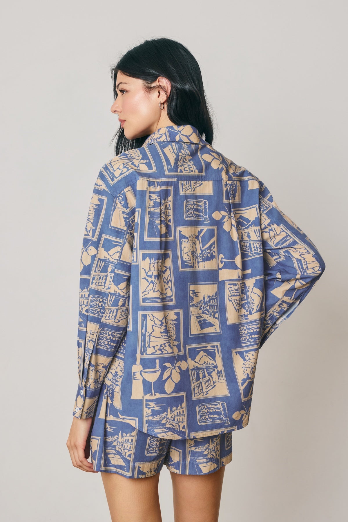 DRESS FORUM - Aegean Escape Oversized Button Down Shirt