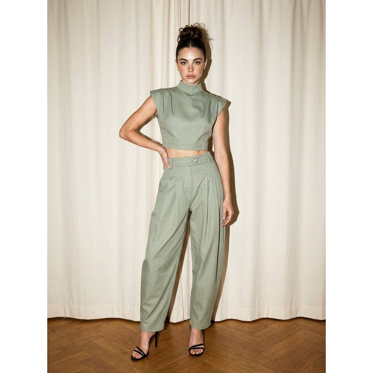 Skylar Rose - Power Shoulder Mock Neck Balloon Set  ** SOLD AS SET**