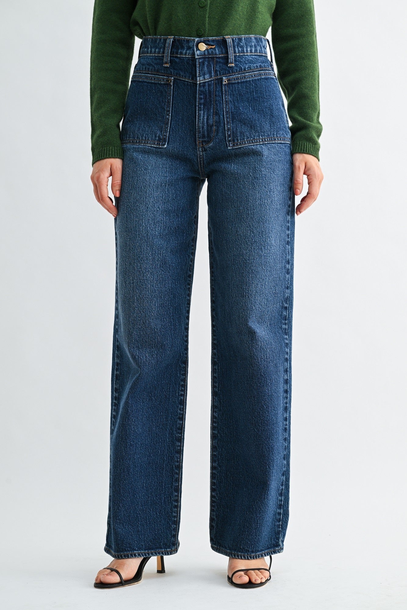 JUST BLACK DENIM - Square Patch Pocket Straight
