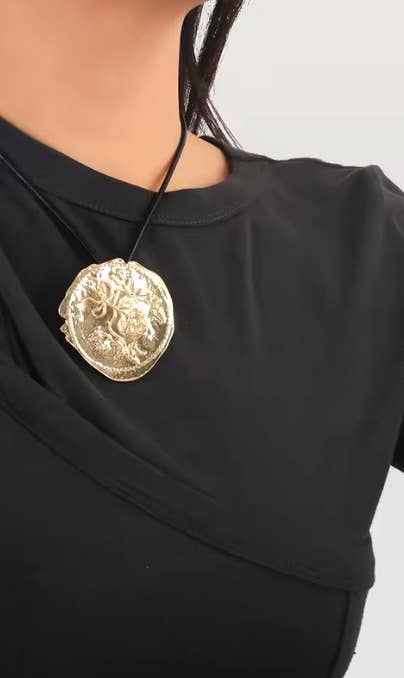 HoopLa - Country Rose- 14K and PVD Cord Lariat Tassel Necklace