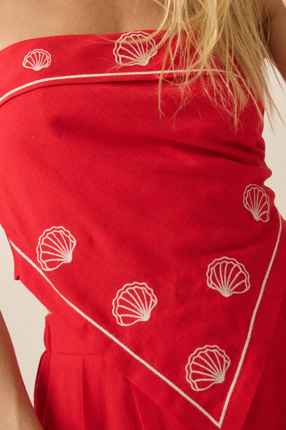 Promesa USA - Shore Thing Sell-Embroidered Strapless Bandana Top