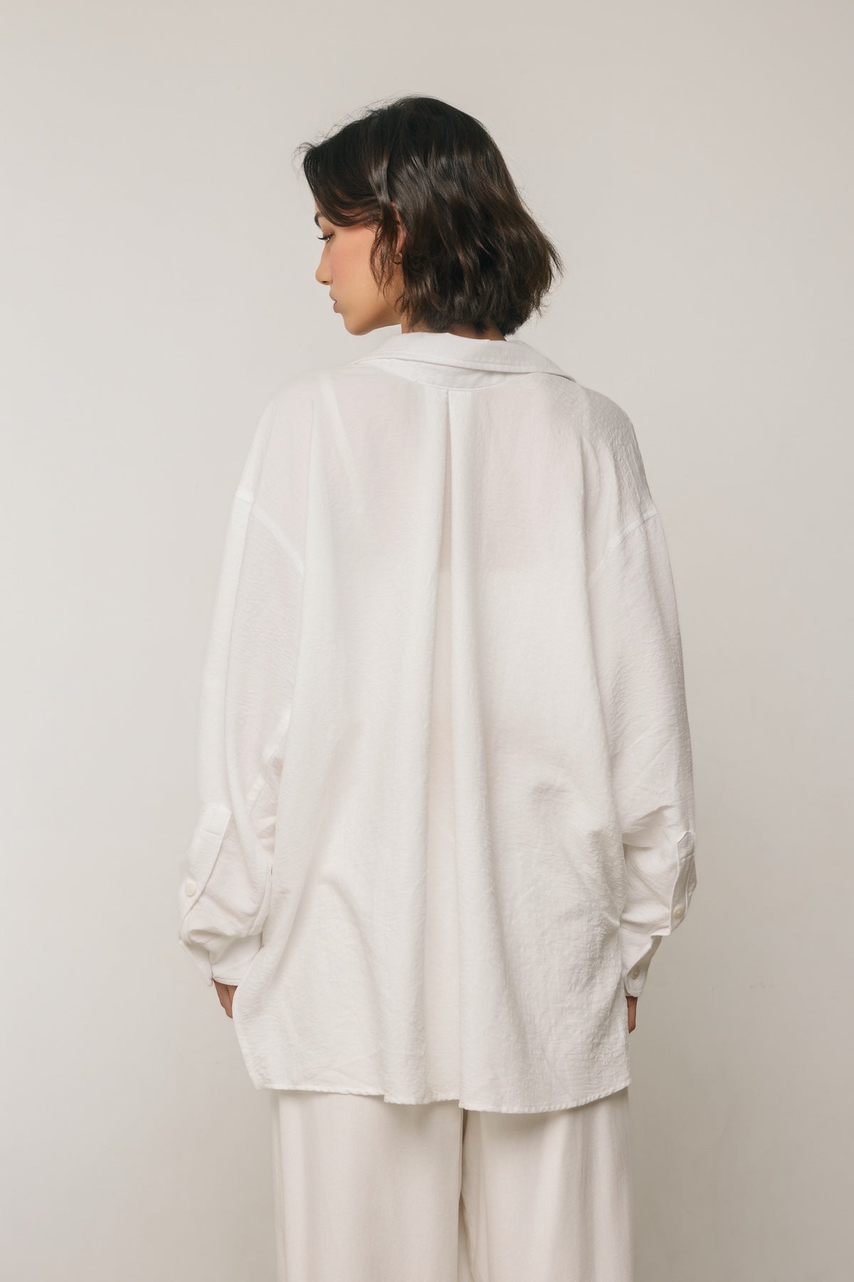Dress Forum - Textured Cotton Blend Oversized Shirt