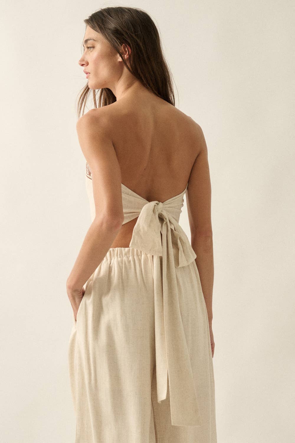 Promesa USA - Shore Thing Sell-Embroidered Strapless Bandana Top